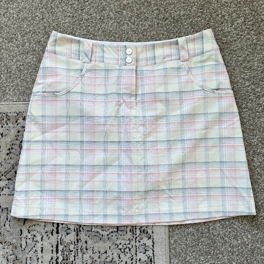 Plaid golf skort